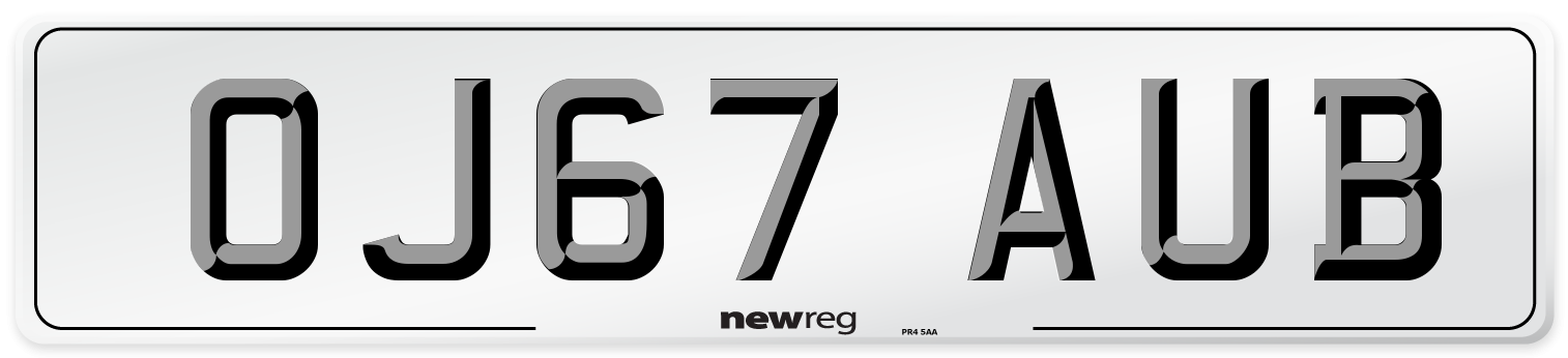 OJ67 AUB Number Plate from New Reg